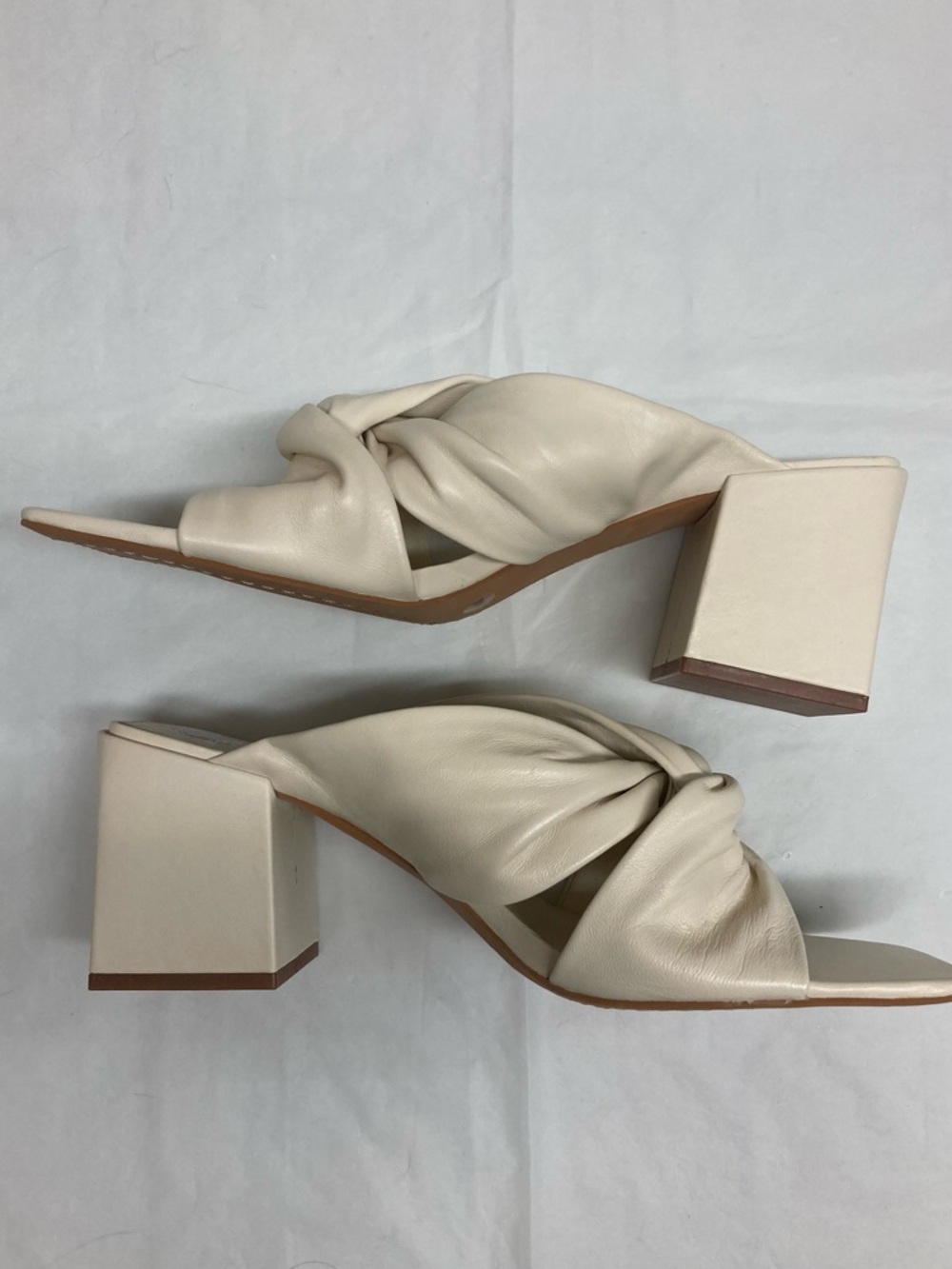 NWOT Vince Camuto Leather Crossband Block Heel Slide/Sandal - Picture 13 of 15
